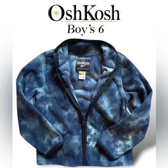 Oshkosh B'gosh Boy’s Blue&White 6T Full Zip Jacket. 15% dsct w 2+ bundle! - Picture 1 of 5